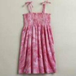 Girls Swimsuit Coverup 4/5 Pink Dye Terry Beach Sleeveless Smocked Joe Boxer